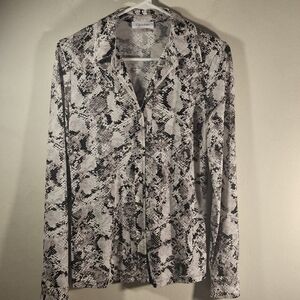 Calvin Klein Snake Print Blouse - Black and White